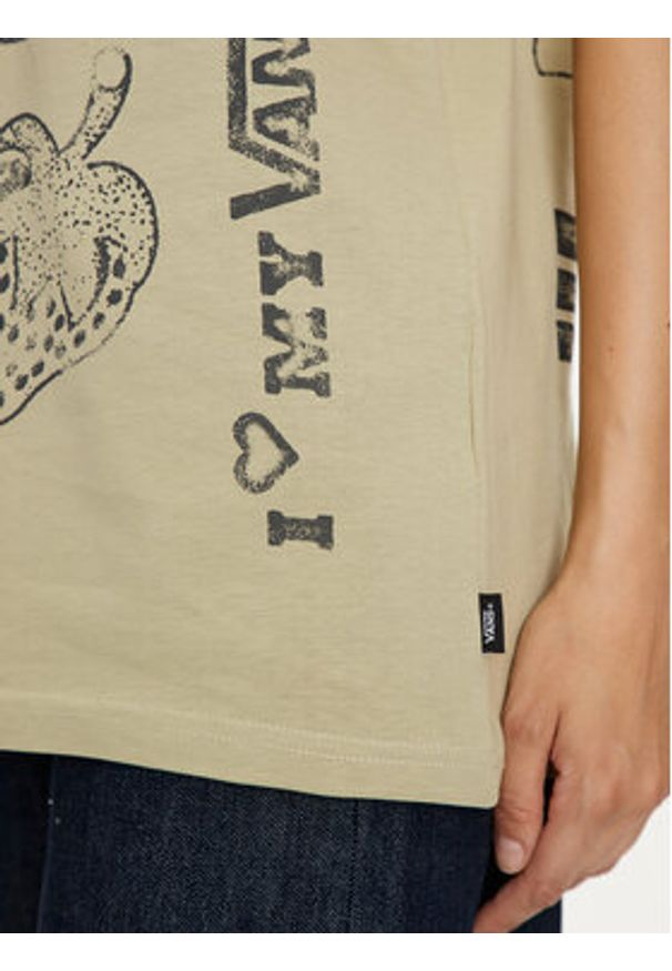 Vans T-Shirt VN000HHH Zielony Oversize. Kolor: zielony. Materiał: bawełna