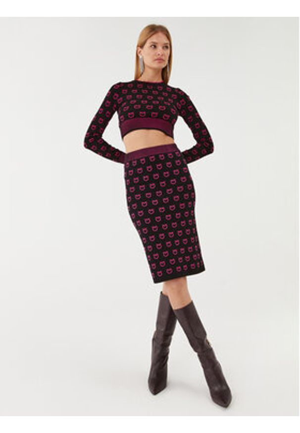 Pinko Sweter 101561 A112 Czarny Regular Fit. Kolor: czarny. Materiał: wiskoza