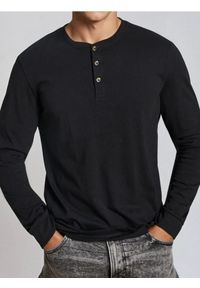 Sinsay - Koszulka z długimi rękawami - czarny. Kolor: czarny. Długość rękawa: długi rękaw. Długość: długie