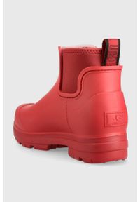 Ugg - UGG kalosze W Droplet damskie kolor czerwony. Nosek buta: okrągły. Kolor: czerwony. Materiał: wełna, włókno, guma #3