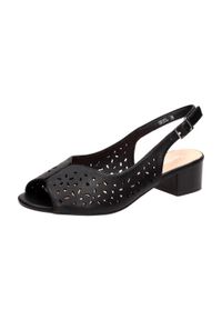 Czarne sandały damskie Sergio Leone Sk804. Kolor: czarny. Materiał: skóra #1