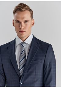 Pako Lorente - Granatowa marynarka garniturowa P22WF-3G-041-G-S. Kolor: niebieski. Materiał: tkanina. Wzór: kratka #6