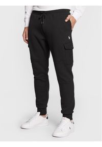 Polo Ralph Lauren Spodnie dresowe 710881522 Czarny Regular Fit. Kolor: czarny. Materiał: bawełna, dresówka