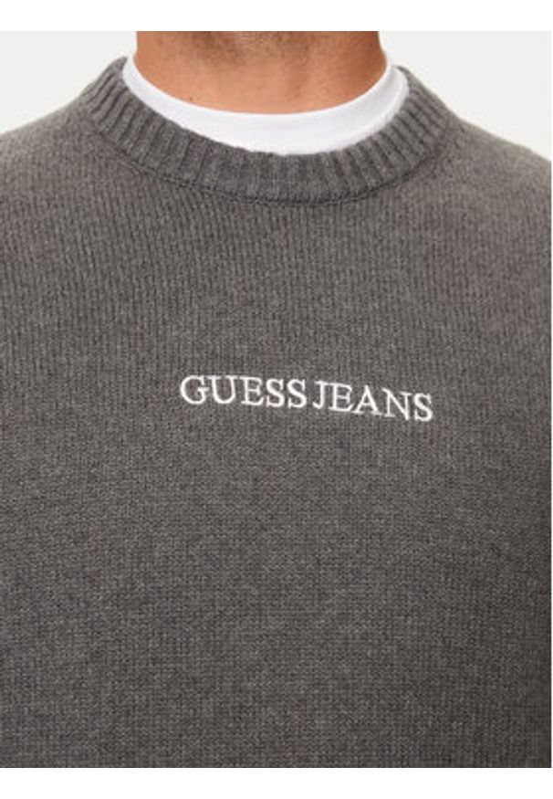 Guess Jeans Sweter M4BR31 Z3HM1 Szary Regular Fit. Kolor: szary. Materiał: bawełna
