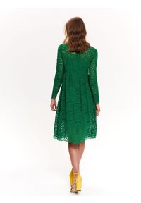 TOP SECRET - Koronkowa sukienka z podwyższonym stanem. Kolor: zielony. Materiał: koronka. Sezon: wiosna. Typ sukienki: proste. Styl: elegancki #6