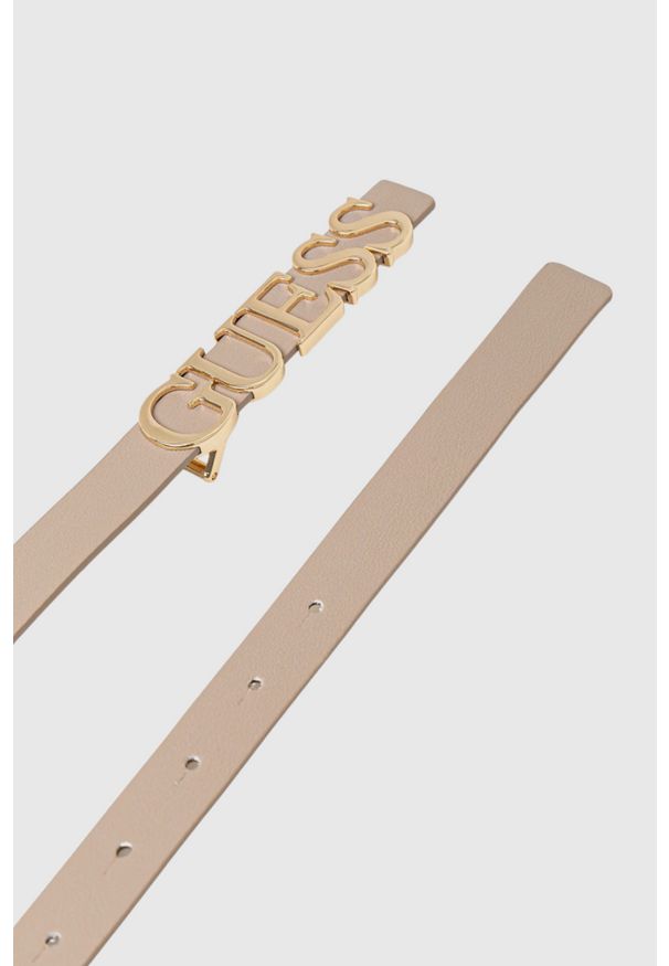 Guess - GUESS Beżowy pasek damski Mimina H20, Rozmiar S. Kolor: beżowy