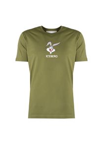 Iceberg T-Shirt "Bugs Bunny" | F0226301 | Mężczyzna | Khaki. Okazja: na co dzień. Kolor: brązowy. Materiał: bawełna. Wzór: nadruk. Styl: casual, klasyczny, elegancki