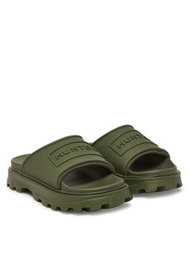 Hunter Klapki HFRU0007251 Zielony. Kolor: zielony. Materiał: syntetyk