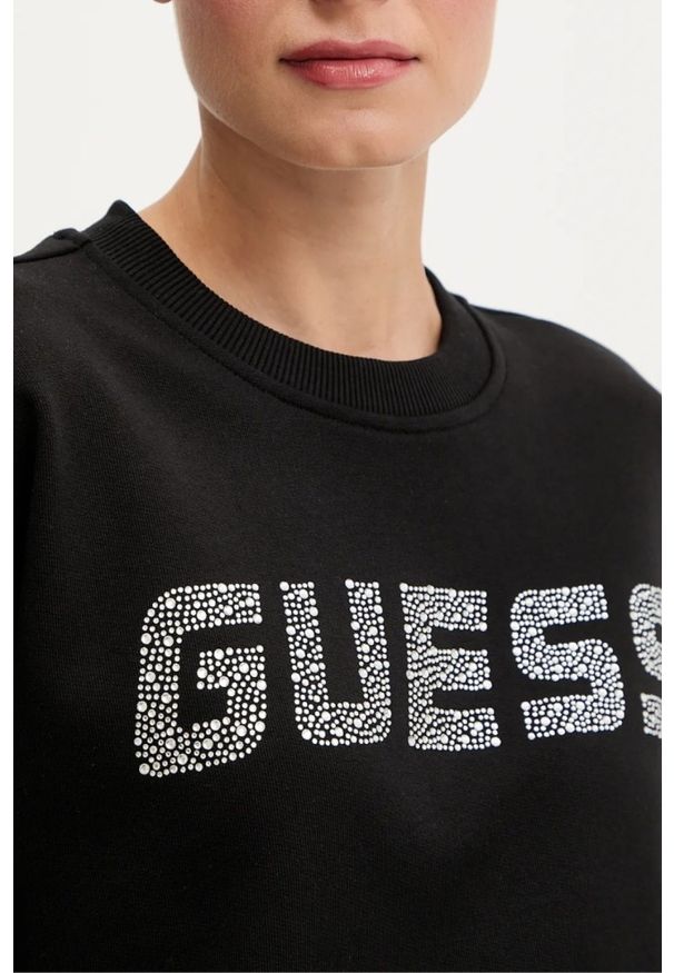 Guess - GUESS Czarna damska bluza Primula, Rozmiar L. Kolor: czarny