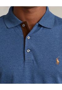 Ralph Lauren - RALPH LAUREN - Niebieska bluzka polo z logo. Typ kołnierza: polo. Kolor: niebieski. Materiał: bawełna. Długość rękawa: długi rękaw. Długość: długie. Wzór: haft, melanż, kolorowy #3
