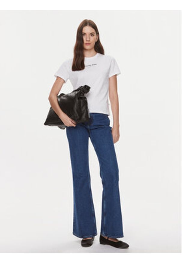 Tommy Jeans T-Shirt Essential DW0DW17359 Biały Regular Fit. Kolor: biały. Materiał: bawełna