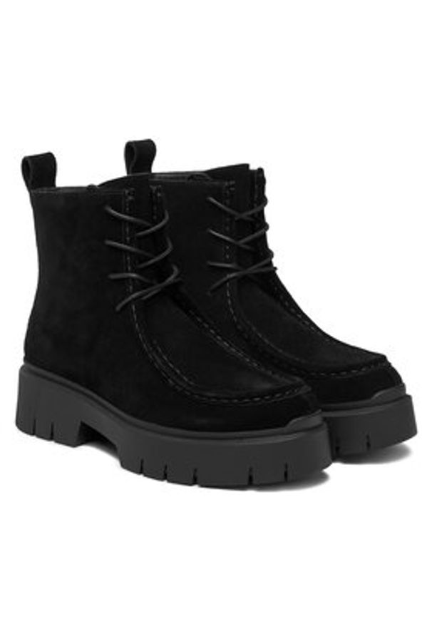 Hugo - HUGO Trzewiki Kris 50552733 Czarny. Kolor: czarny. Materiał: zamsz, skóra