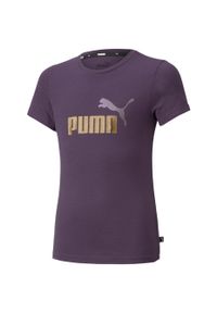 Koszulka treningowa dla dzieci Puma ESS+ Logo Tee. Kolor: fioletowy #1