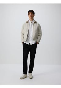 Reserved - Bawełniana koszula slim fit - biały. Kolor: biały. Materiał: bawełna