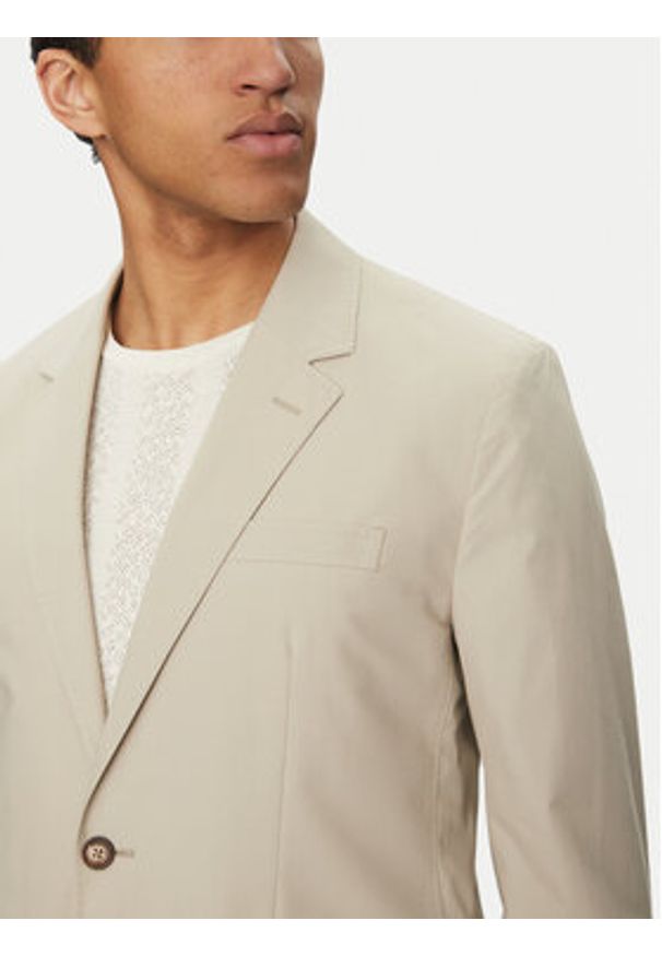 Michael Kors Marynarka CS5100THC2 Beżowy Slim Fit. Kolor: beżowy. Materiał: bawełna