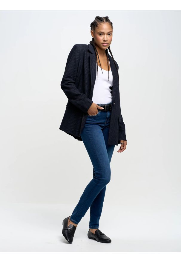 Big-Star - Jeansy damskie skinny niebieskie Adela 358. Kolor: niebieski. Styl: klasyczny