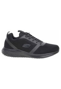 skechers - Buty do chodzenia męskie Skechers Bounder. Zapięcie: sznurówki. Kolor: czarny. Materiał: materiał, tkanina, syntetyk. Szerokość cholewki: normalna. Sport: turystyka piesza