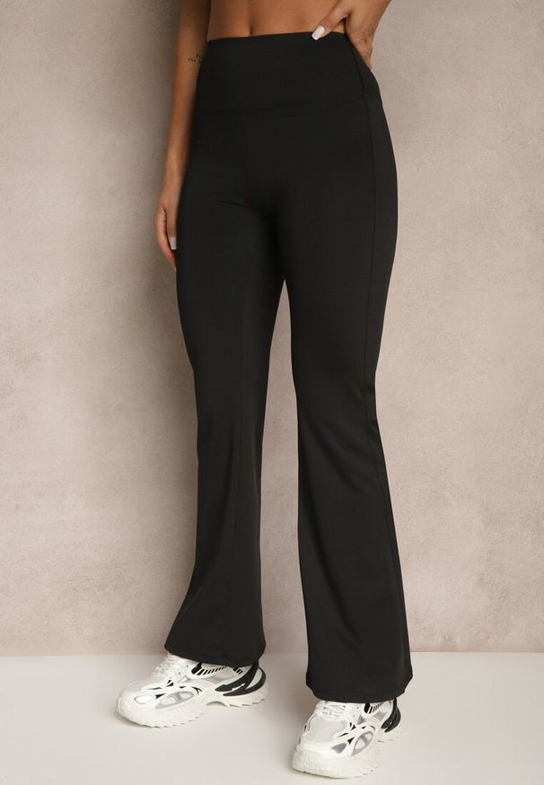 Renee - Czarne Spodnie Dzwony Legginsy High Waist Onellin. Okazja: na co dzień, na uczelnię. Stan: podwyższony. Kolor: czarny. Styl: retro, elegancki, casual