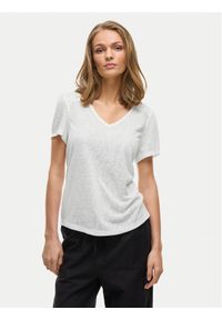 Vila T-Shirt Amer 14093441 Biały Regular Fit. Kolor: biały. Materiał: wiskoza, syntetyk