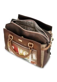 Brązowa Duża Damska Torebka Anekke. Kolor: brązowy. Wzór: aplikacja. Materiał: zdobione. Styl: elegancki, casual #6