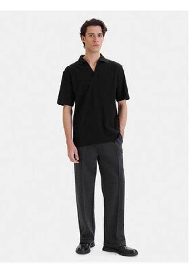 Hugo - HUGO Polo Dalibo 50556724 Czarny Relaxed Fit. Typ kołnierza: polo. Kolor: czarny. Materiał: bawełna