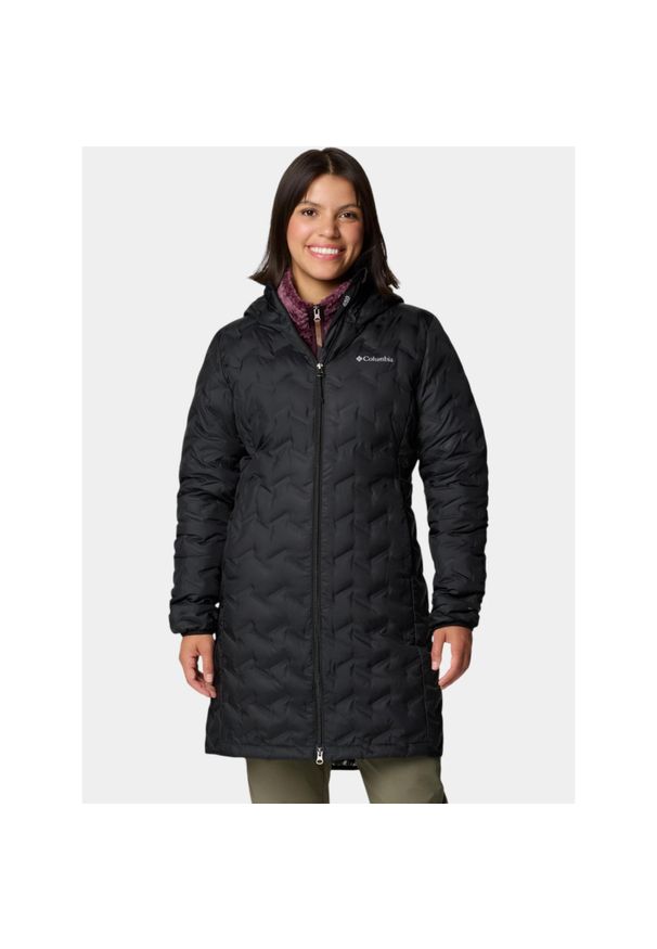 columbia - Kurtka Damska Columbia Delta Ridge II. Kolor: czarny. Materiał: puch. Długość: długie. Sezon: zima, jesień. Sport: turystyka piesza