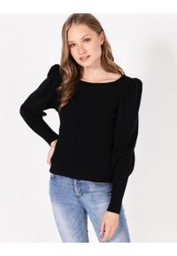 Unisono - SWETER Z BUFIASTYMI RĘKAWAMI. Okazja: na co dzień. Materiał: dzianina, prążkowany. Styl: casual