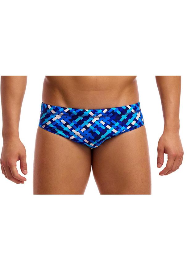 FUNKY TRUNKS - Kąpielówki męskie Funky Trunks Under Over - slipy. Kolor: niebieski