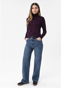 Volcano - Jeansy damskie, Bootcut straight, D-FREYA. Okazja: na co dzień. Styl: elegancki, casual #1