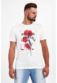 Dolce & Gabbana - T-shirt DOLCE & GABBANA. Materiał: bawełna. Długość rękawa: krótki rękaw. Długość: krótkie. Wzór: kolorowy, kwiaty, nadruk #5