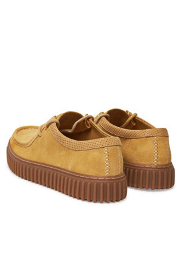 Clarks Półbuty Torhill Low 26180911 Żółty. Kolor: żółty. Materiał: skóra