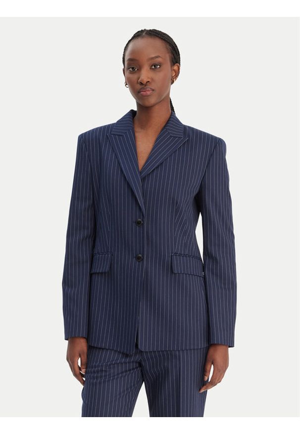 Hugo - HUGO Marynarka Asmalla 50554445 Granatowy Regular Fit. Kolor: niebieski. Materiał: syntetyk, wiskoza