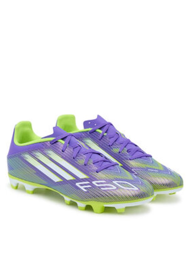 Adidas - adidas Buty do piłki nożnej F50 Club Firm/Multi-Ground Boots JI0043 Fioletowy. Kolor: fioletowy. Materiał: skóra
