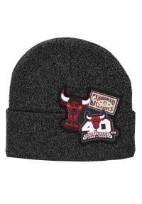 Czapka zimowa do męska do koszykówki Mitchell & Ness Chicago Bulls NBA czarna. Kolor: czarny. Sezon: zima