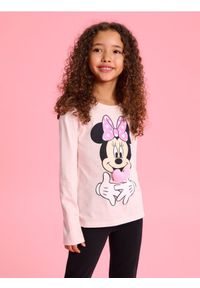 Sinsay - Koszulka z długimi rękawami Minnie Mouse - różowy. Kolor: różowy. Długość rękawa: długi rękaw. Długość: długie. Wzór: motyw z bajki #1