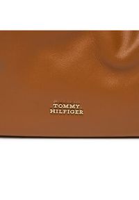 TOMMY HILFIGER - Tommy Hilfiger Torebka Th Luxe Soft Leather Shoulder AW0AW16203 Brązowy. Kolor: brązowy. Materiał: skórzane #4