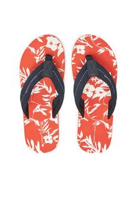 TOMMY HILFIGER - Tommy Hilfiger Japonki Hilfiger Flw Print Beach Sandal FM0FM05507 Granatowy. Kolor: niebieski. Materiał: materiał. Wzór: nadruk #3