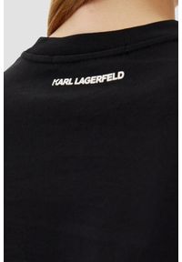 Karl Lagerfeld - KARL LAGERFELD Czarny damski t-shirt Ikon Sketch Karl. Kolor: czarny #6