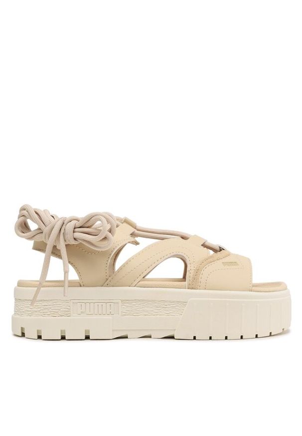 Puma Sandały Mayze Sandal Laces 388950 01 Beżowy. Kolor: beżowy. Materiał: skóra