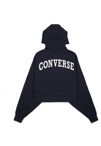 Bluza z kapturem Converse Retro Full-Zip Hoodie, Kobiety. Typ kołnierza: kaptur. Kolor: czarny. Materiał: materiał, bawełna #2