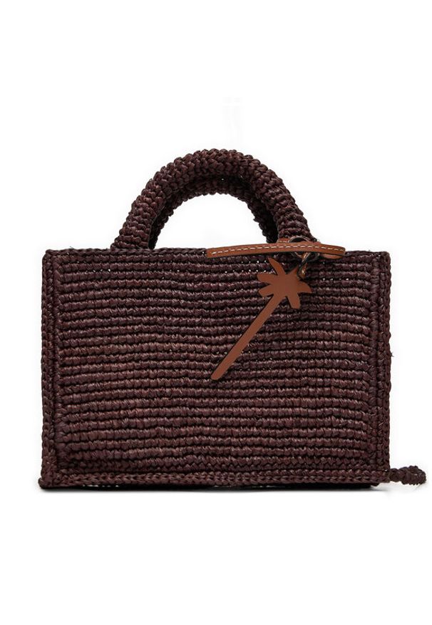 Manebi Torebka Handcrafted Raffia Sunset Bag Mini V 7.4 CO Brązowy. Kolor: brązowy