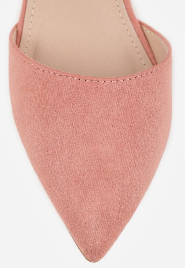 Renee - Różowe Czółenka na Słupku Vices ze Skórzaną Wkładką i Paskiem przy Kostce Nurilora. Zapięcie: pasek. Kolor: różowy. Materiał: skóra. Obcas: na słupku. Styl: elegancki. Wysokość obcasa: średni