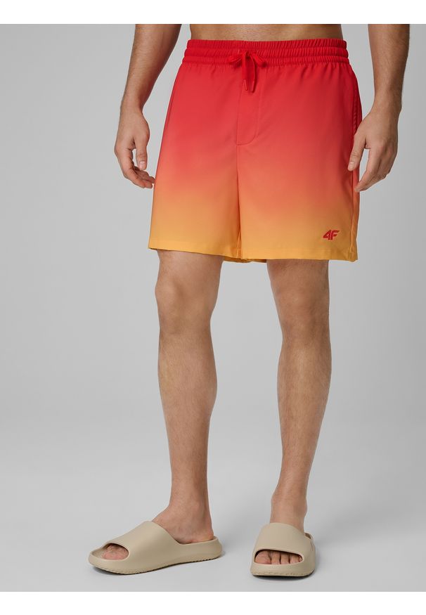 4f - 4F Spodenki plażowe boardshorty męskie - czerwone S. Kolor: czerwony. Materiał: materiał