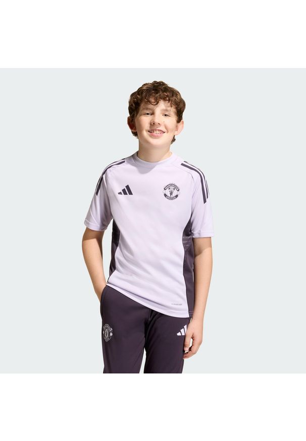 Adidas - Koszulka Manchester United Tiro 25 Competition Training Kids. Kolor: fioletowy, wielokolorowy, czarny. Sport: piłka nożna