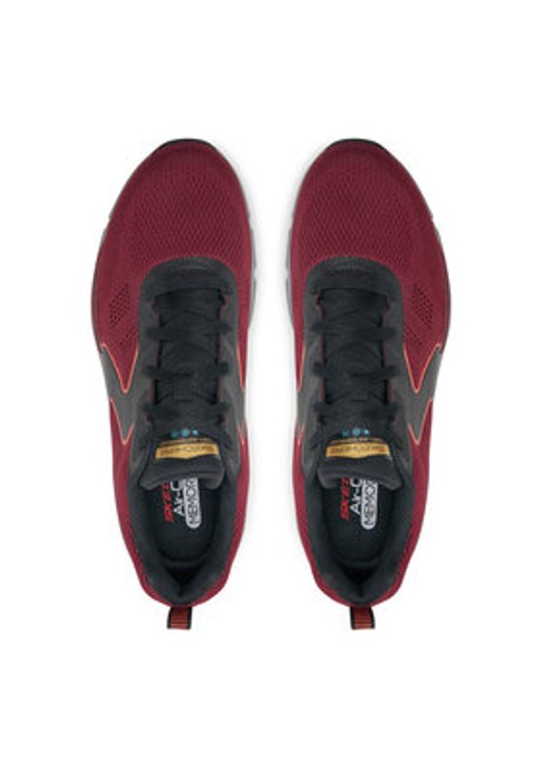 skechers - Skechers Sneakersy Ventura – Vulser 232954 BUBK Bordowy. Kolor: czerwony. Materiał: materiał