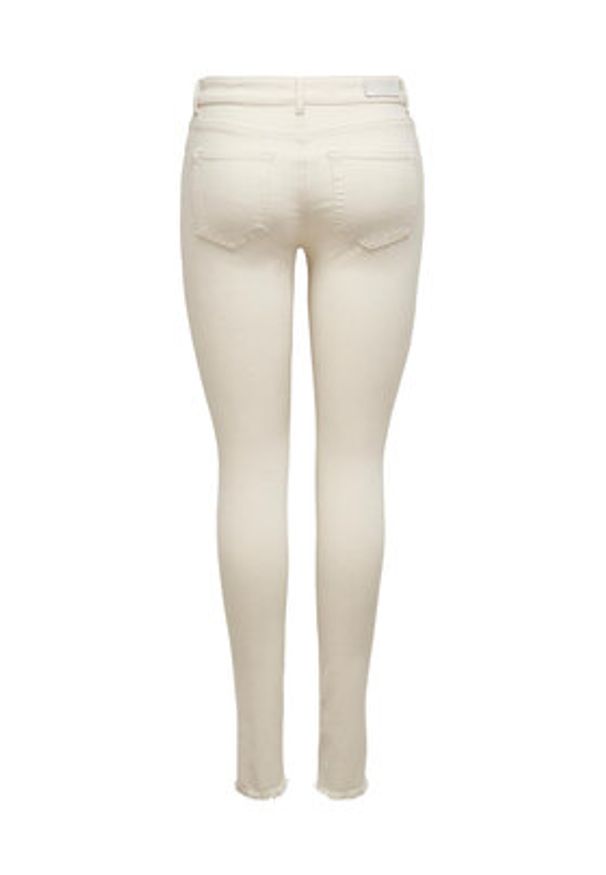 only - ONLY Jeansy 15218655 Écru Skinny Fit. Kolor: kremowy