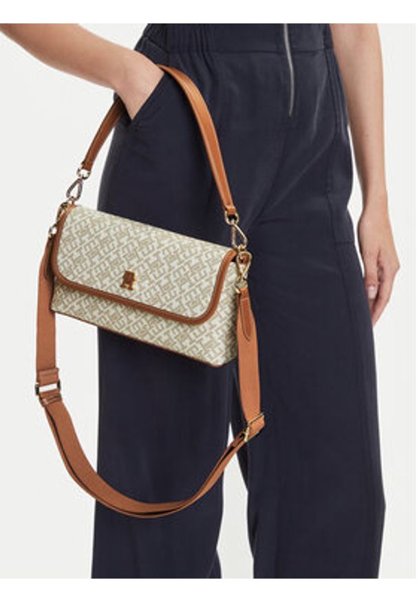 TOMMY HILFIGER - Tommy Hilfiger Torebka AW0AW17341 Beżowy. Kolor: beżowy. Materiał: skórzane