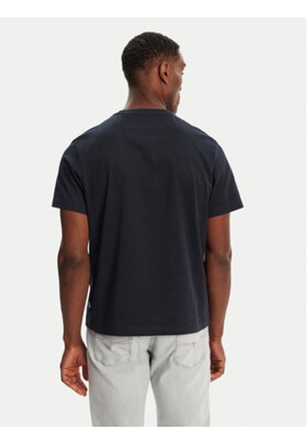 Guess Jeans T-Shirt M4YI42 K8FQ4 Granatowy Regular Fit. Kolor: niebieski. Materiał: bawełna