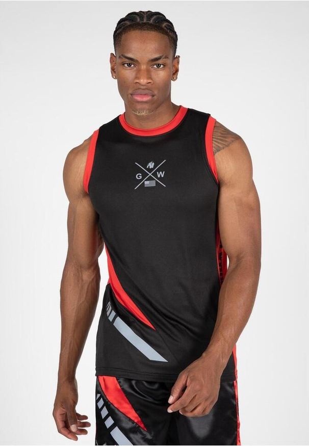 GORILLA WEAR - Hornell Top bez rękawów - Czarny/Czerwony. Kolor: czerwony. Długość rękawa: bez rękawów