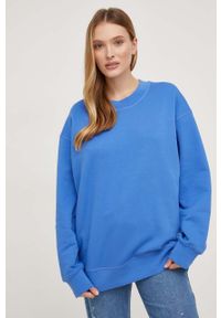 Answear Lab bluza bawełniana damska kolor niebieski gładka. Kolor: niebieski. Materiał: bawełna. Wzór: gładki. Styl: wakacyjny